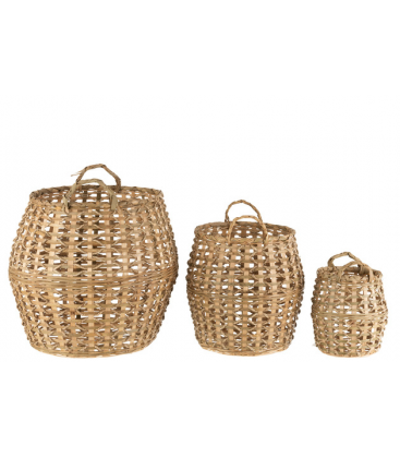 SET DE 3 CESTAS BAMBU NATURAL